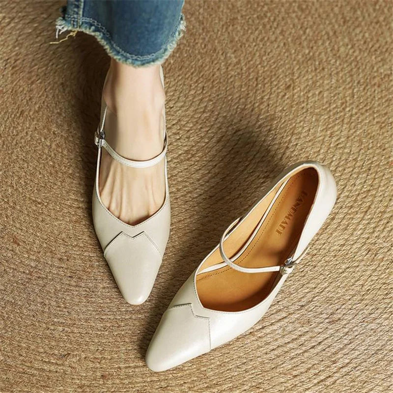 Evie | Women's Genuine Leather Black Heels with Adjustable Strap 3