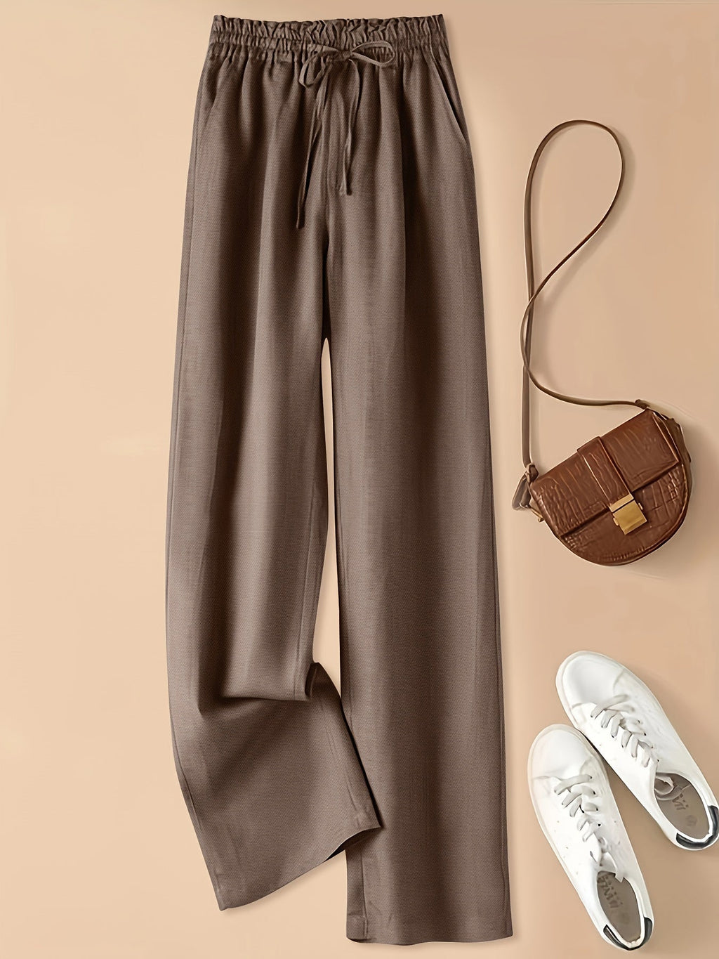 Heather | Women's Wide Leg Drawstring Trousers for Effortless Style and Comfort 1
