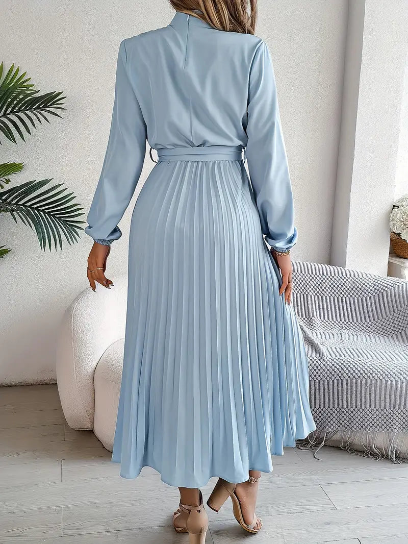 Jasmine | Womens Long Sleeve Pleated Dress for Weddings and Formal Events 1