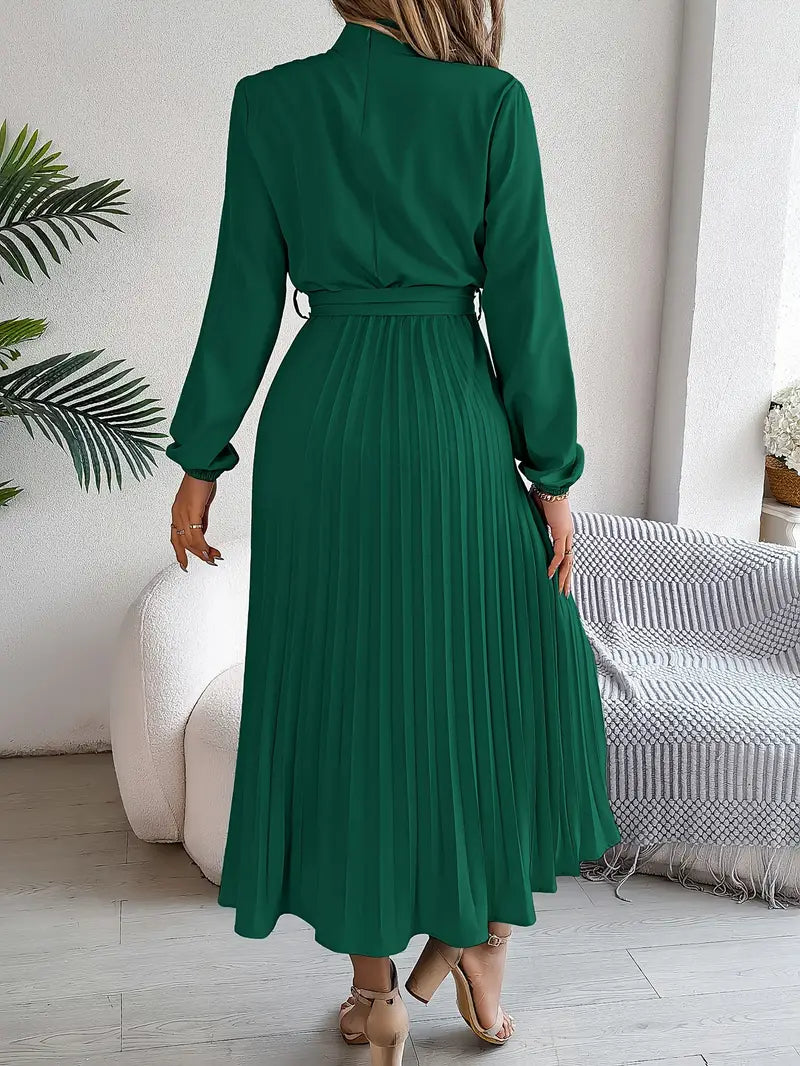 Jasmine | Womens Long Sleeve Pleated Dress for Weddings and Formal Events 3