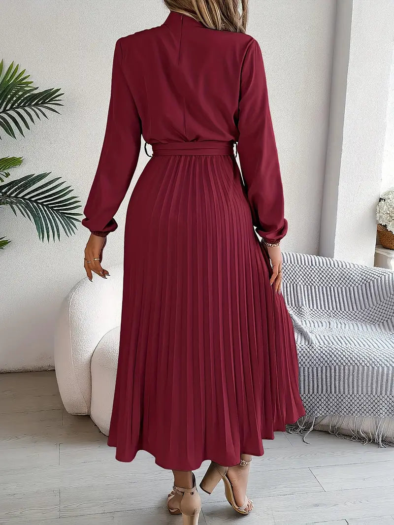 Jasmine | Womens Long Sleeve Pleated Dress for Weddings and Formal Events 5