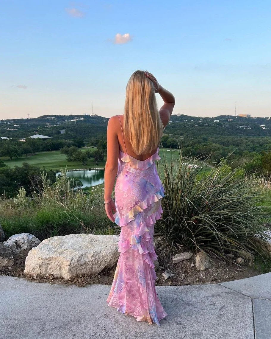 Lily | Women's White Open Back Ruffle Dress for Formal Weddings 2