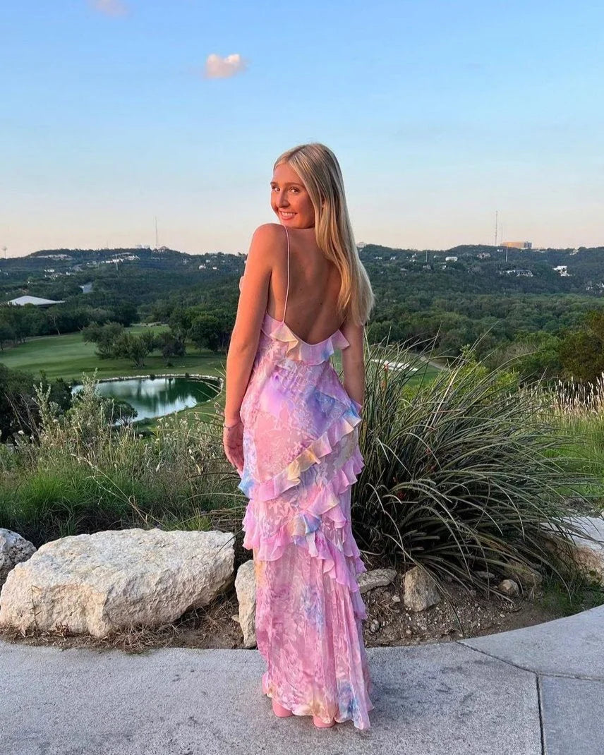 Lily | Women's White Open Back Ruffle Dress for Formal Weddings 3