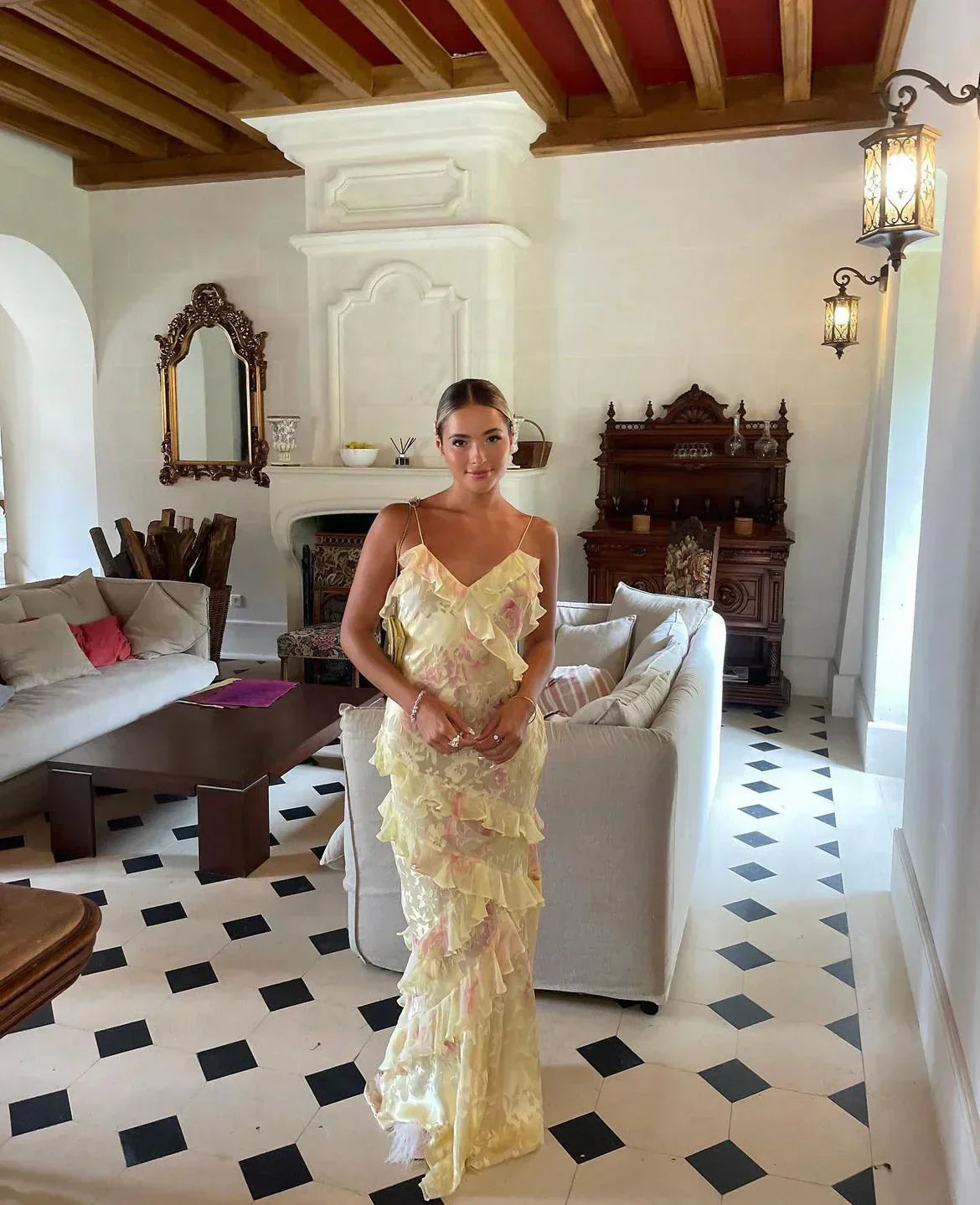 Lily | Women's White Open Back Ruffle Dress for Formal Weddings 5